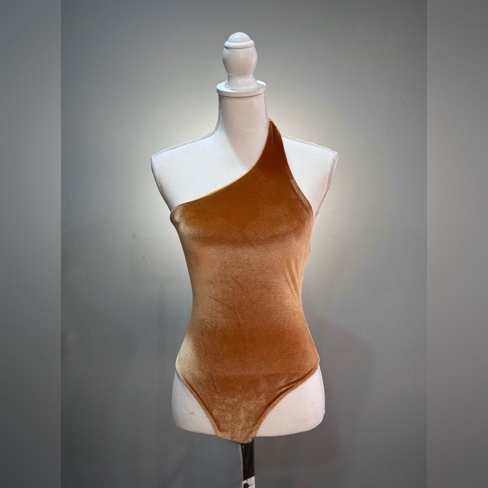 Gold Fabletics Gigi Velour Bodysuit Size XS NWT